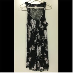 Floral Cotton Lace Tie Waist Dress
